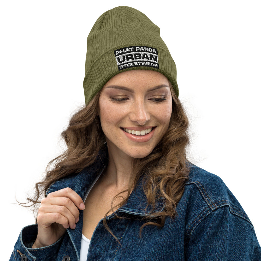 Organic Ribbed BeaniePHAT PANDA URBAN STREETWEARThis organic ribbed beanie is stylish, practical, and eco-friendly, making it an absolute must-have for your hat selection. Thanks to its breathable lightweight fabr