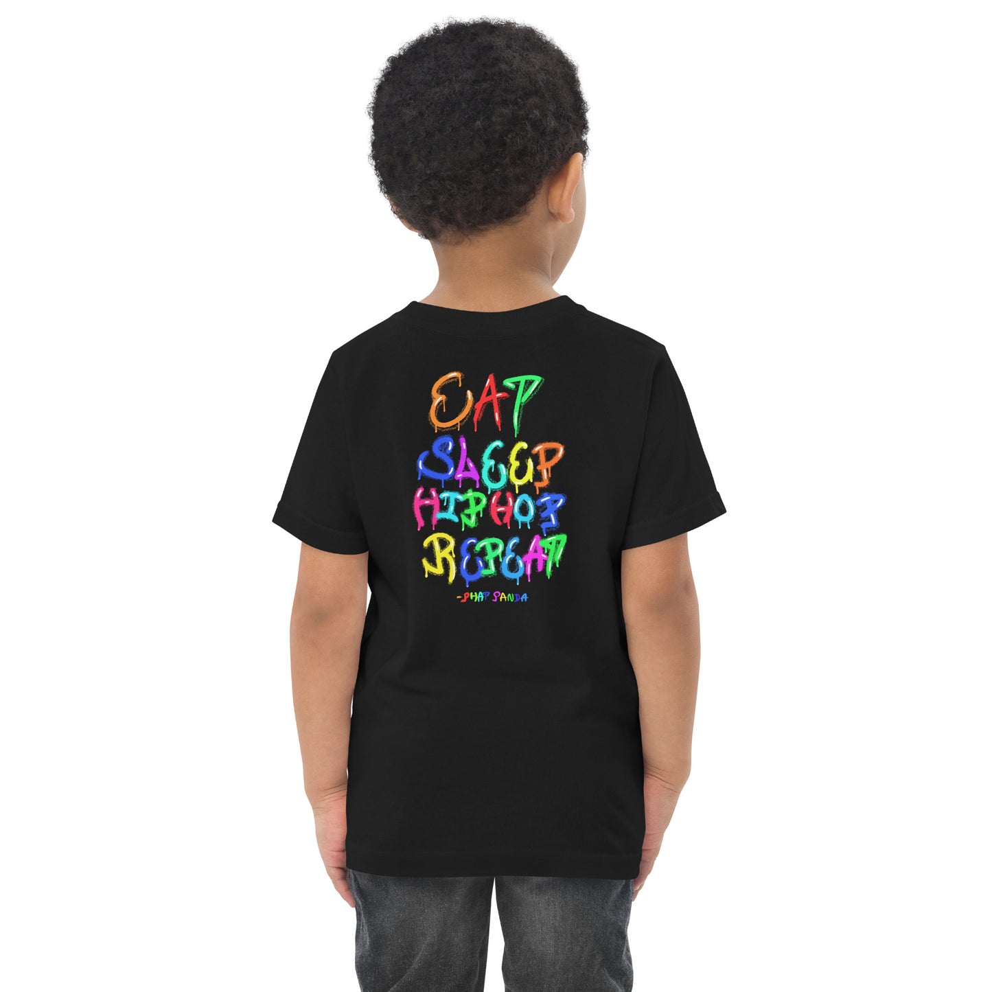 Mini Eat Sleep RepeatPHAT PANDA URBAN STREETWEARWhether worn alone or layered, this jersey t-shirt is soft yet durable to withstand your toddler's playtime demands. It's the perfect combination of both comfort and