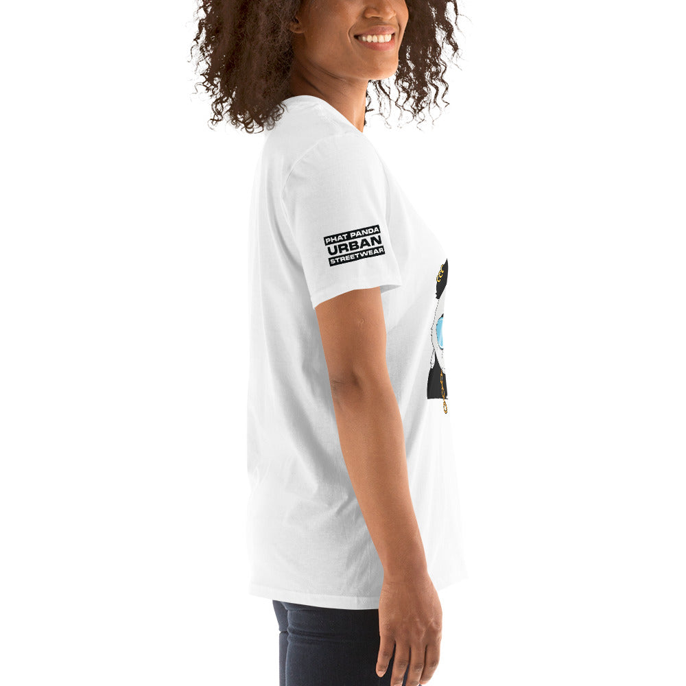 Panda King Light BluePHAT PANDA URBAN STREETWEARYou've now found the staple t-shirt of your wardrobe. It's made of 100% ring-spun cotton and is soft and comfy. The double stitching on the neckline and sleeves add