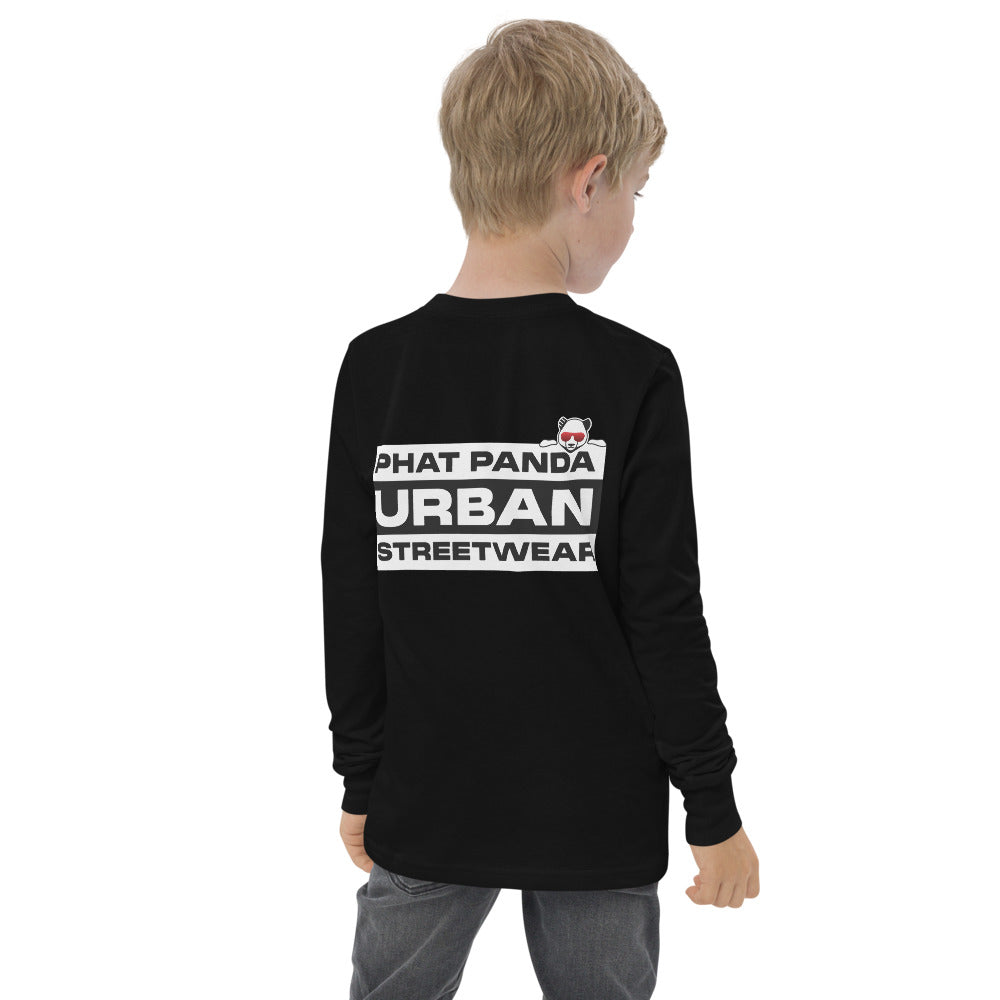 Youth Graffiti TeePHAT PANDA URBAN STREETWEARThe Youth Long Sleeve Shirt is made of Airlume combed and ringspun cotton, which is known for its softness and durability. The shirt has a regular fit, classic crew