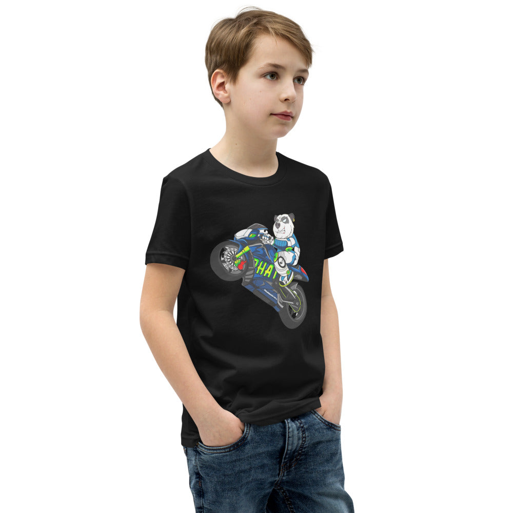 Moto GP PandaPHAT PANDA URBAN STREETWEARThis is the tee that you've been looking for, and it's bound to become a favorite in any youngster's wardrobe. It's light, soft, and comes with a unique design that