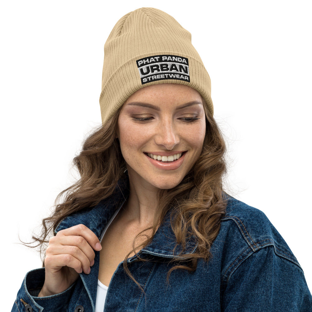 Organic Ribbed BeaniePHAT PANDA URBAN STREETWEARThis organic ribbed beanie is stylish, practical, and eco-friendly, making it an absolute must-have for your hat selection. Thanks to its breathable lightweight fabr